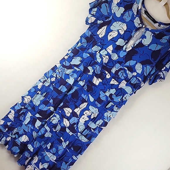 Colleen Lopez Blue and White Floral Mididress Size M - Picture 7 of 7